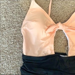 Cupshe one piece peach top with high bottom